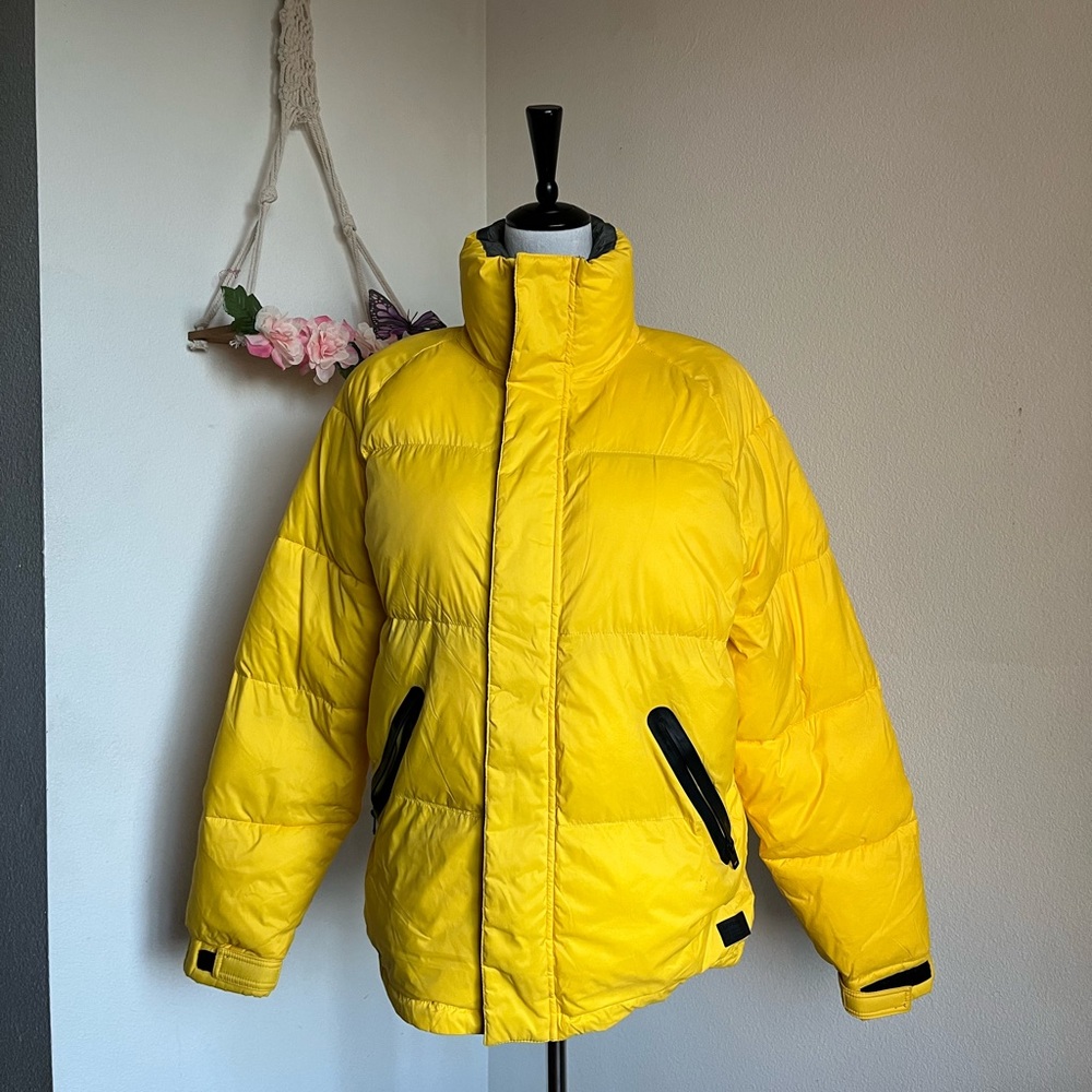 Express Yellow Puffer Jacket size large